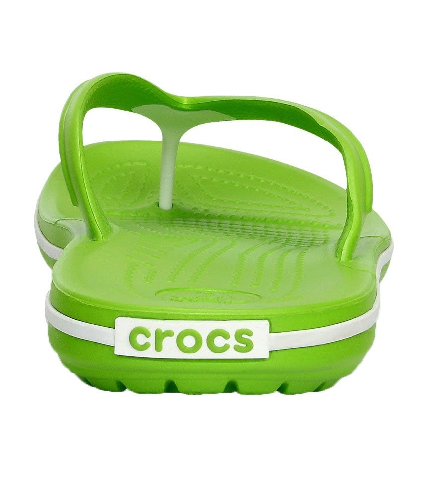 green croc flip flops