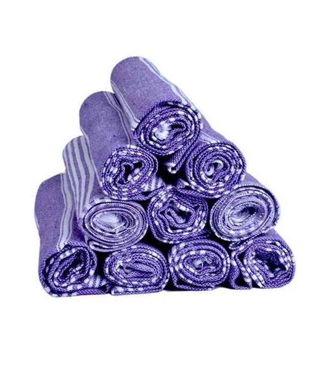 Sathiyas Purple Woven Kitchen Towels Pack Of 10 Buy Sathiyas Purple