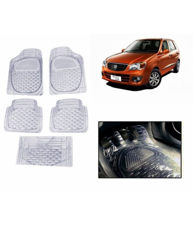 Speedwav SET OF 5 Premium Transparent White Car Floor MatsMaruti Alto