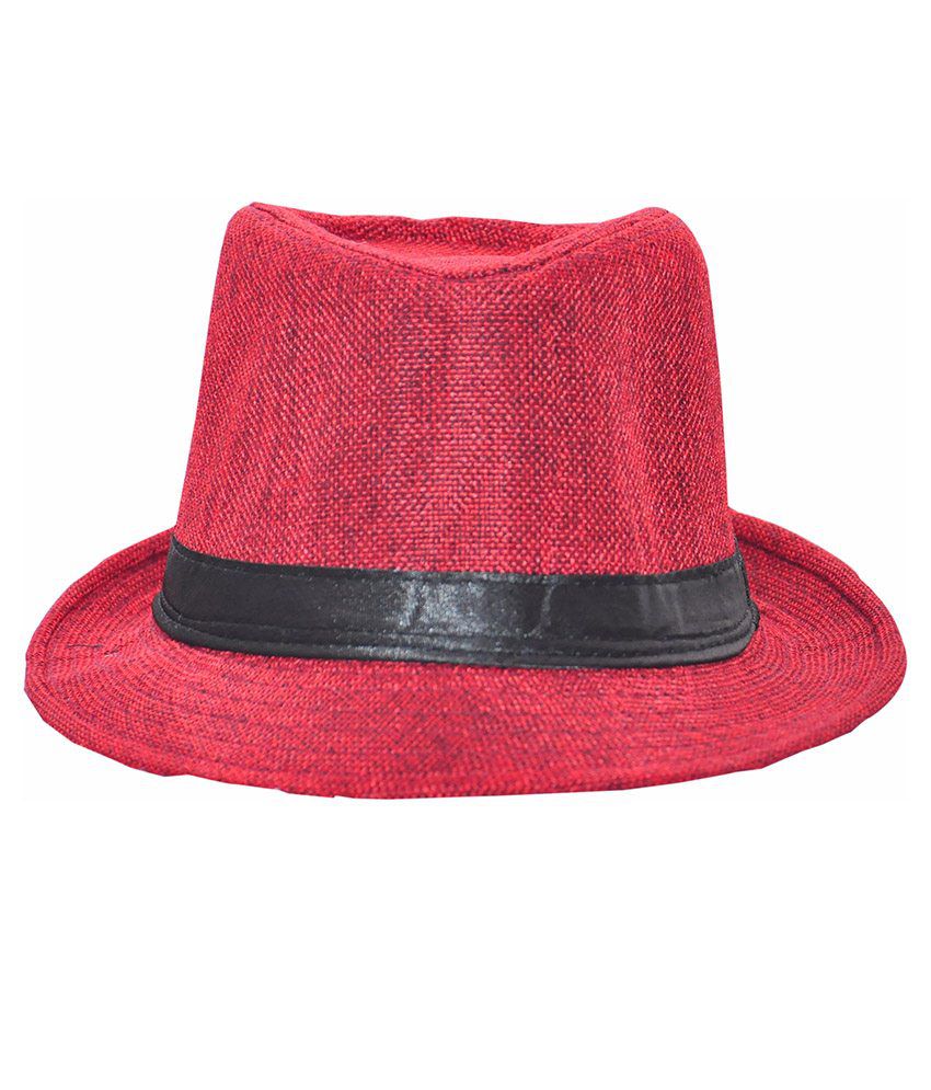 Ellis Red Cotton Fidora Hat - Buy Online @ Rs. | Snapdeal