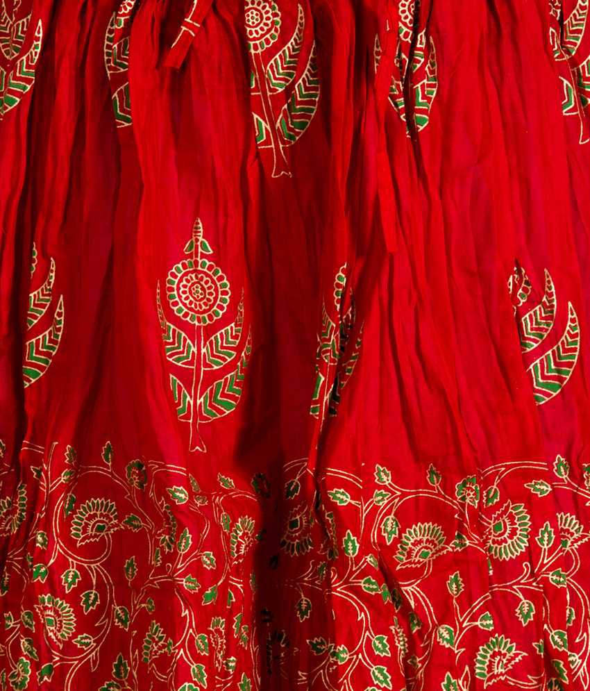 Buy Ooltah Chashma Red Cotton Broomstick Skirt Online at Best Prices in ...