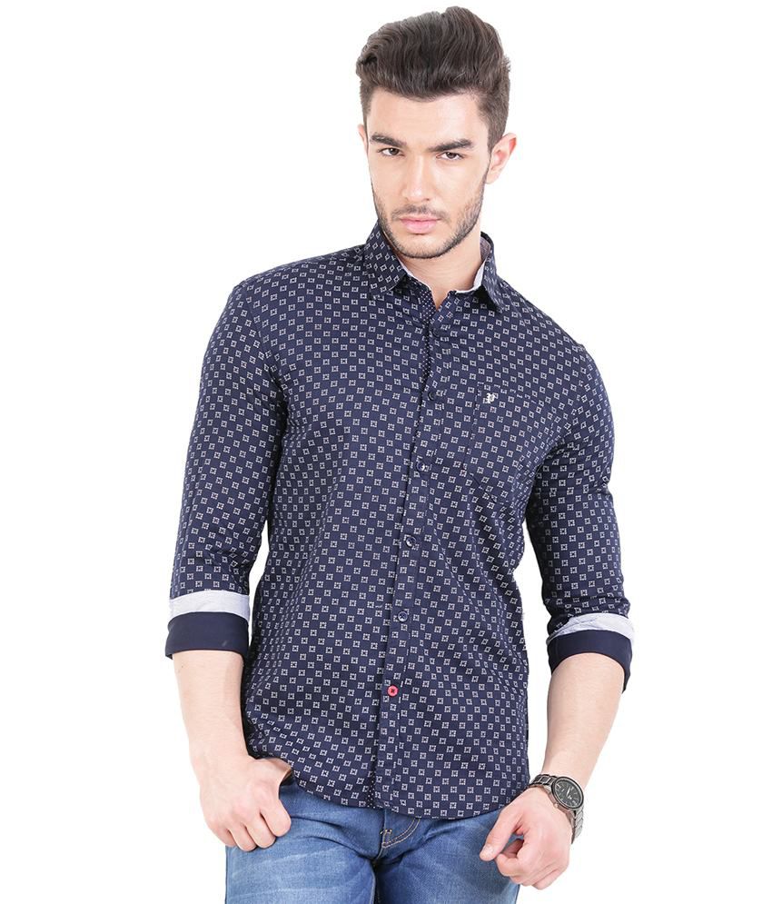 Pan Valley Navy Casuals Slim Fit Shirts - Buy Pan Valley Navy Casuals ...
