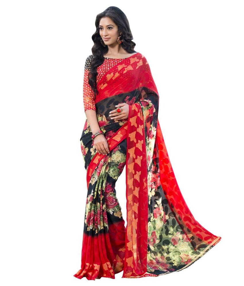 georgette saree look