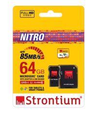 Strontium 64GB Nitro Micro SD Card 85MB/S (3in1)