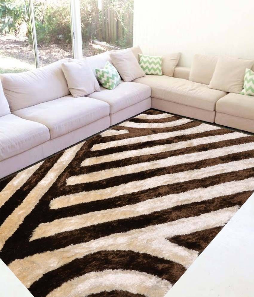 Tiskal Brown Abstract Shaggy Rug Buy Tiskal Brown Abstract Shaggy Rug Online at Low Price
