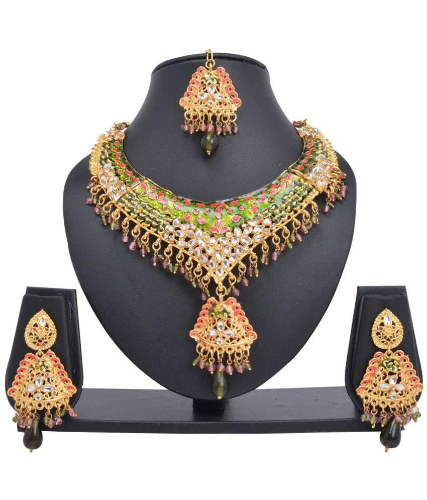 Gift Punch Services Gold Plated Necklace Set With Maang Tika - Buy Gift  Punch Services Gold Plated Necklace Set With Maang Tika Online at Best  Prices in India on Snapdeal