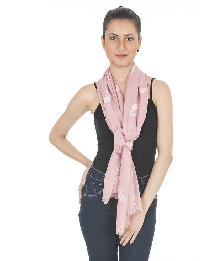 Scarves & Glitters Pink Stole For Women: Buy Online at Low Price in ...