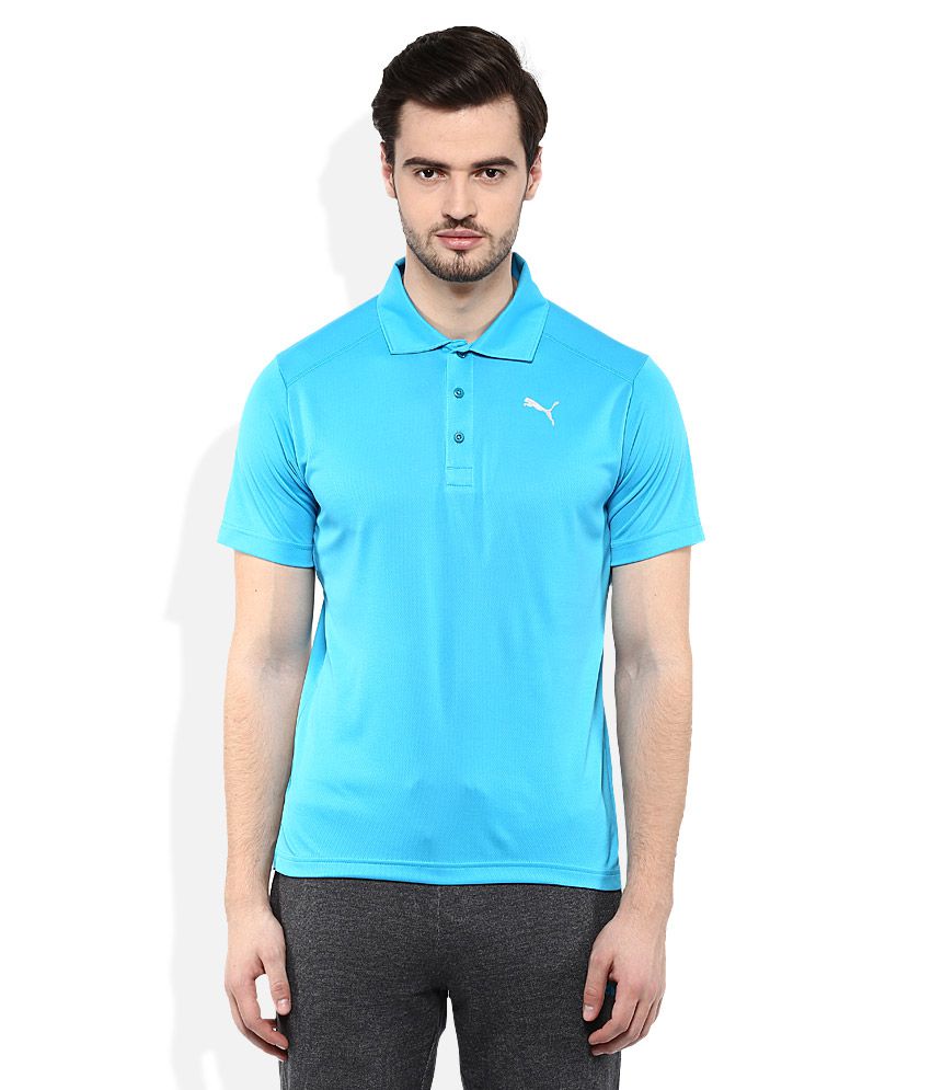 Puma Blue Polo Neck T Shirt