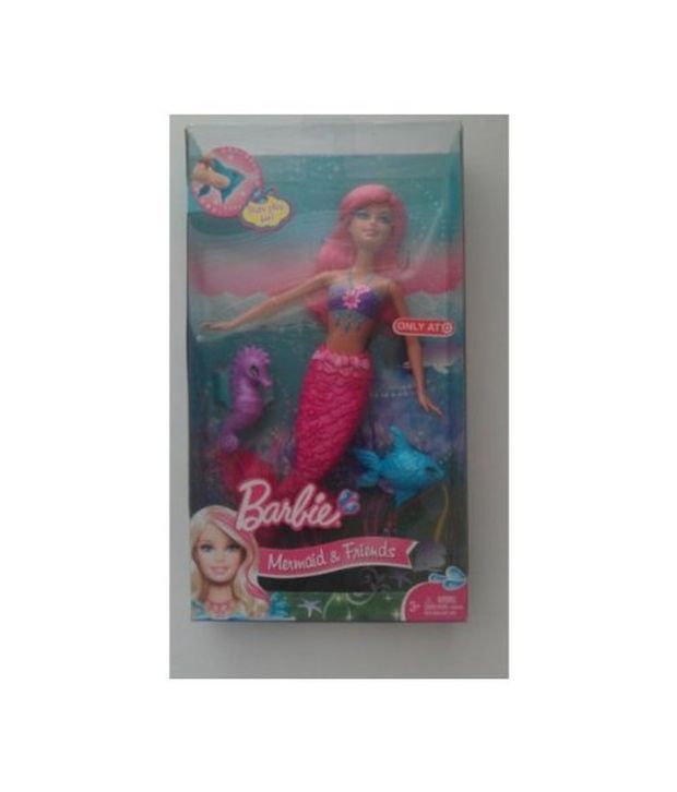 Barbie Mermaid & Friends PINK Bath Mermaid Doll Set with