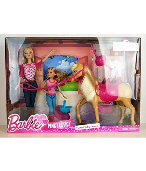 barbie pinktastic horse and dolls