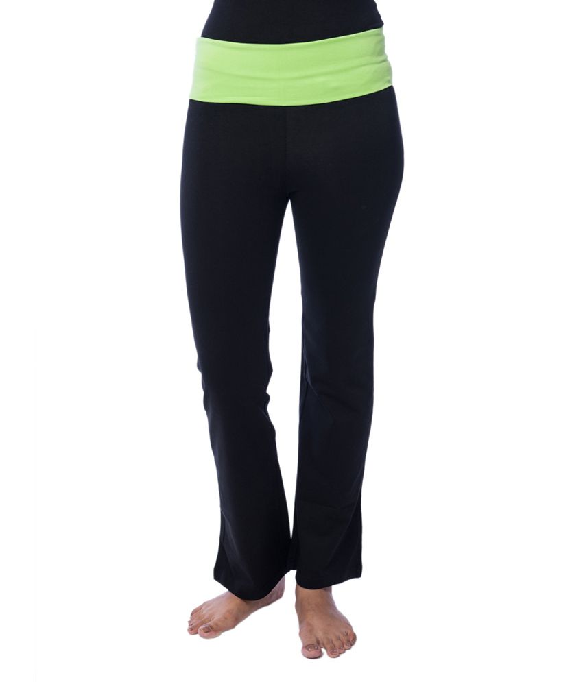black fold over yoga pants