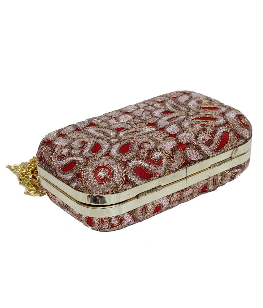 Buy Batua Red Silk Clutch at Best Prices in India Snapdeal