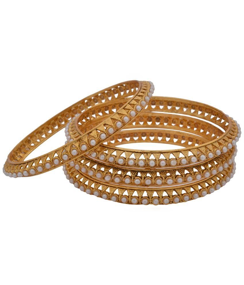 Fancy Fashion Golden Brass Bangle Set Buy Fancy Fashion Golden Brass