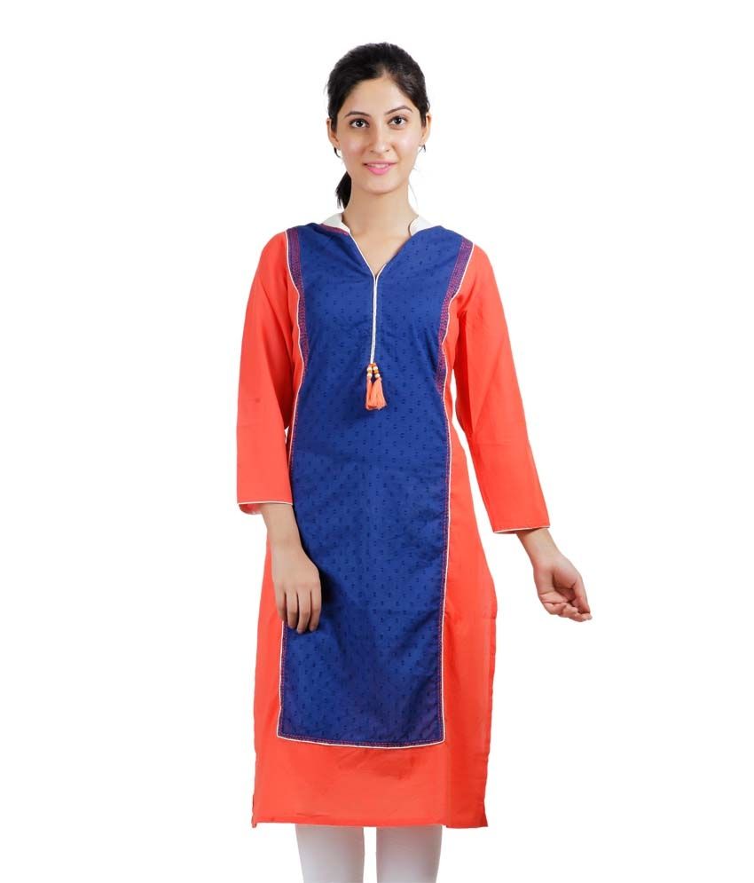 Skyrah Combo of Blue Cotton Kurti and White Leggings Buy Skyrah Combo