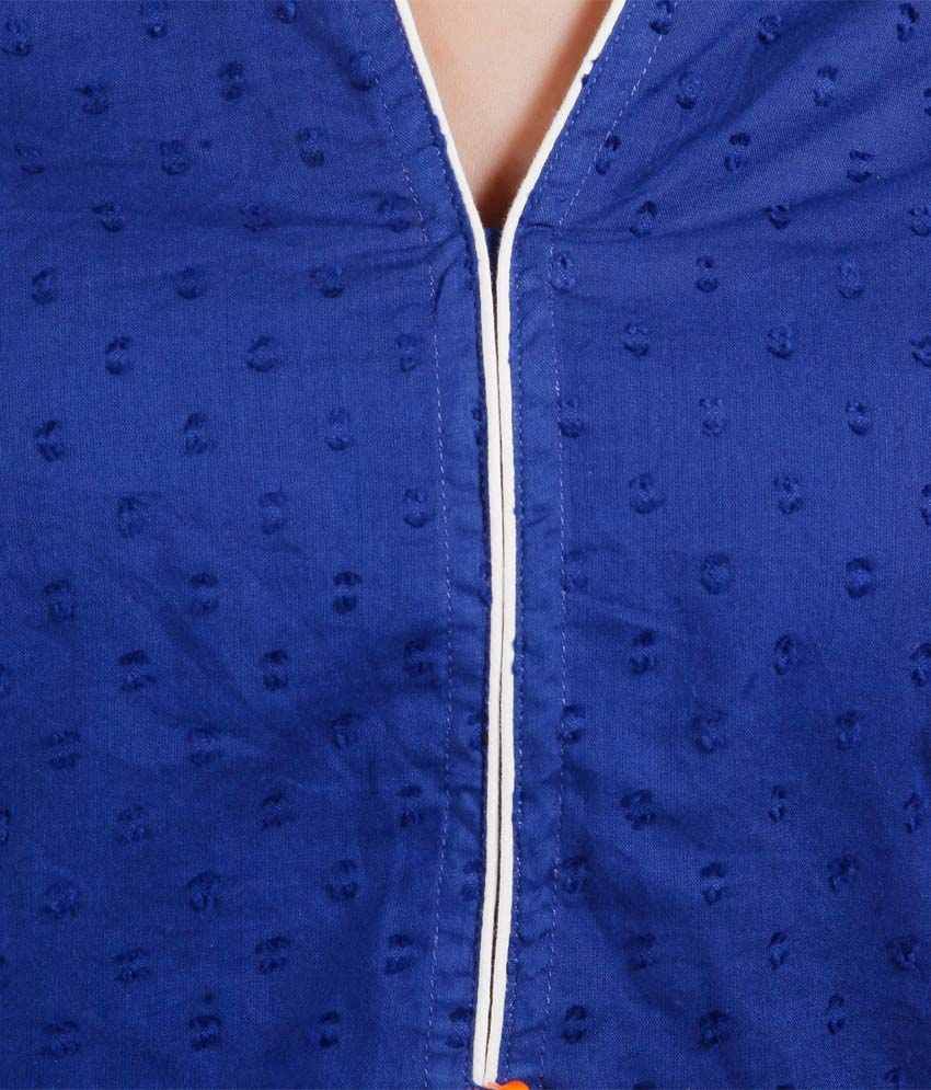 Skyrah Combo of Blue Cotton Kurti and White Leggings Buy Skyrah Combo