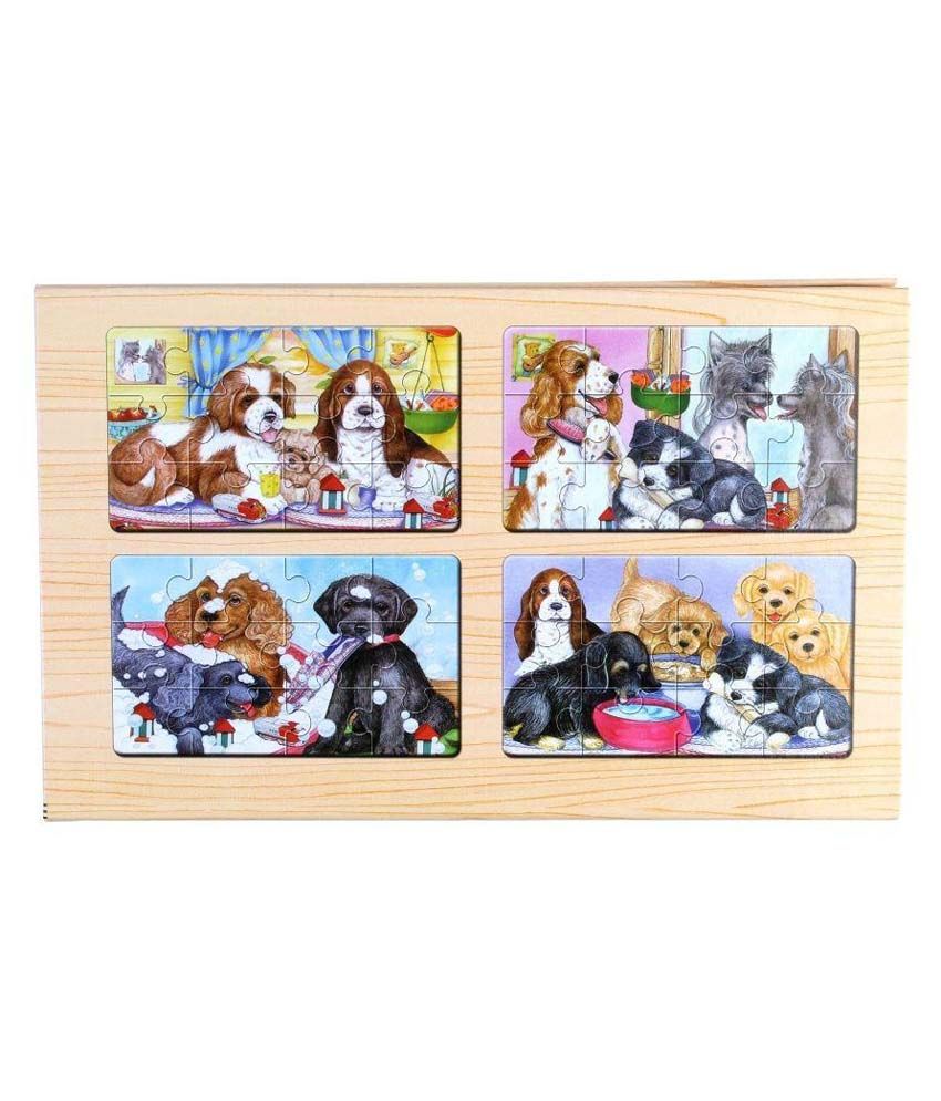 Pigloo Wooden Jigsaw Puzzles Pack of 4 Buy Pigloo Wooden Jigsaw