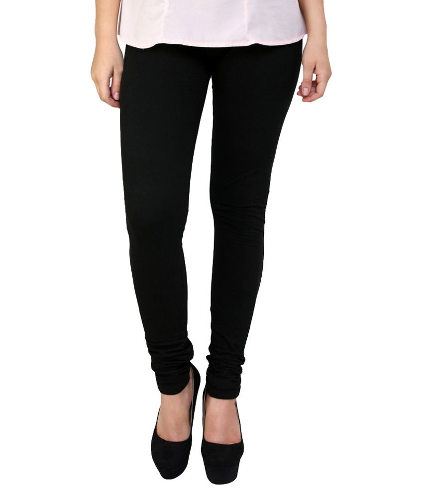 Buy LGRL Black Viscose Lycra Leggings 