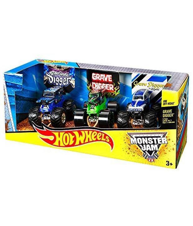 Hot Wheels Monster Jam Grave Digger 3-pack (1:64 Scale) - Buy Hot 
