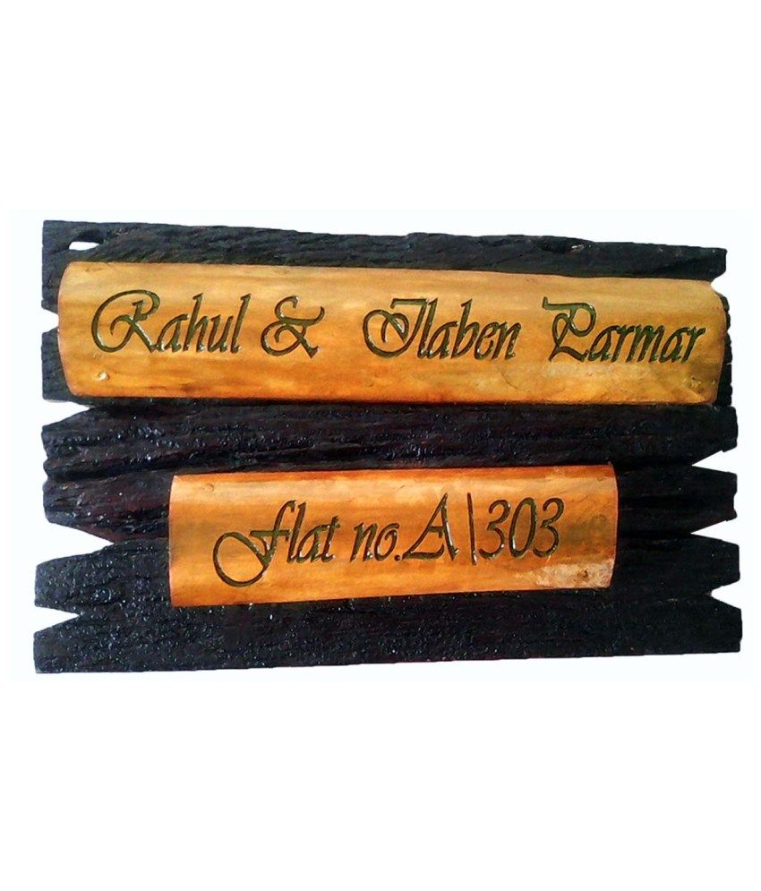 Name Plateswala Brown Natural Wood Names Plate Buy Name Plateswala