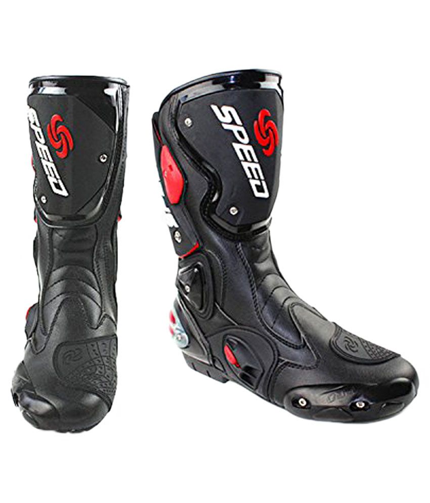 OssFuel Synthetic Leather Pro Biker Sports Racing Boots Black Buy