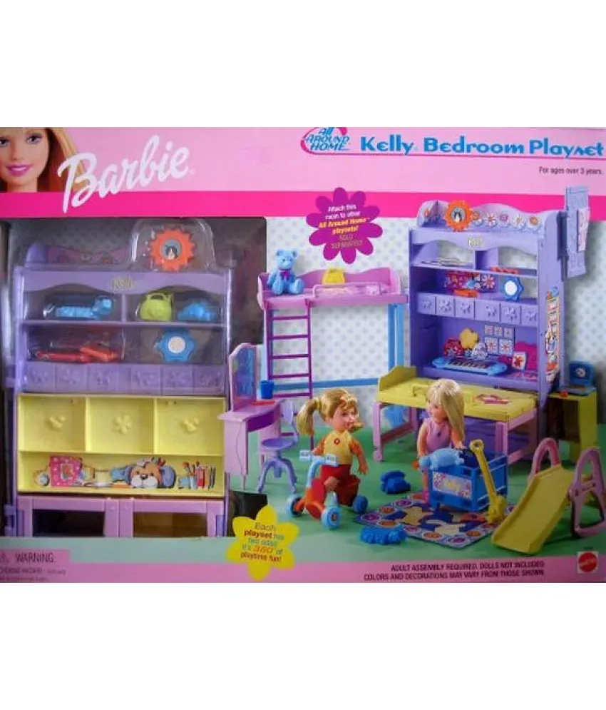 Barbie All Around Home KELLY Bedroom Playset w 2 Sides (2001