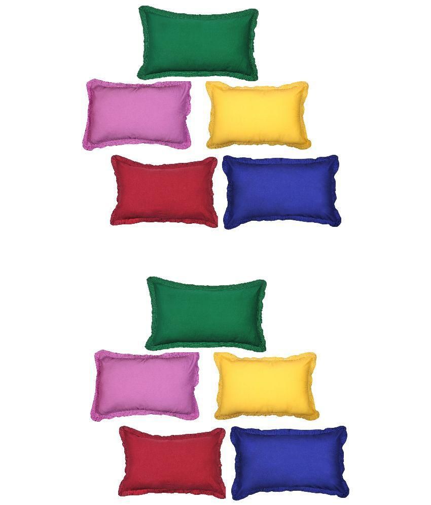    			Furnishia Multicolour Cotton Pillow Covers - Set of 10