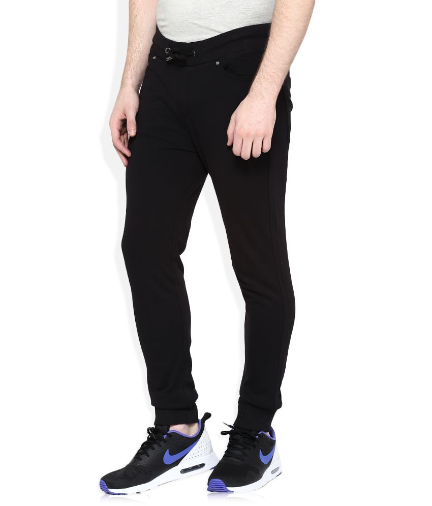 Being Human Black Cotton Trackpants 