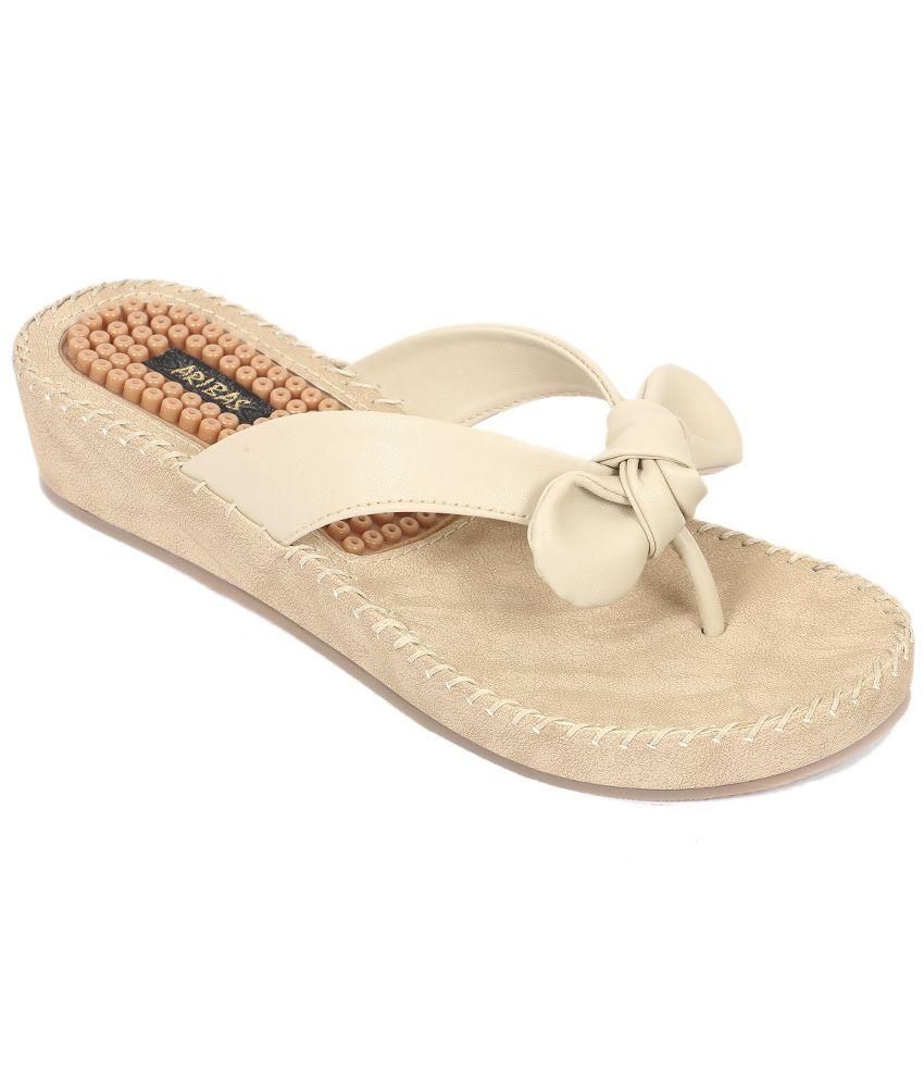 shiny beige flats