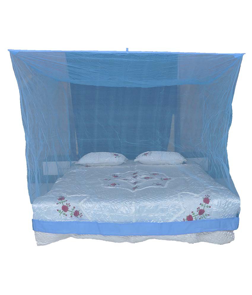     			Riddhi Blue Polyester Double Mosquito Net