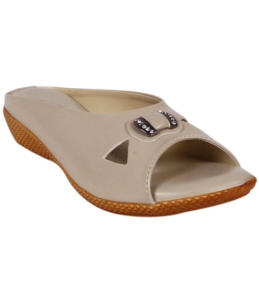 shiny beige flats