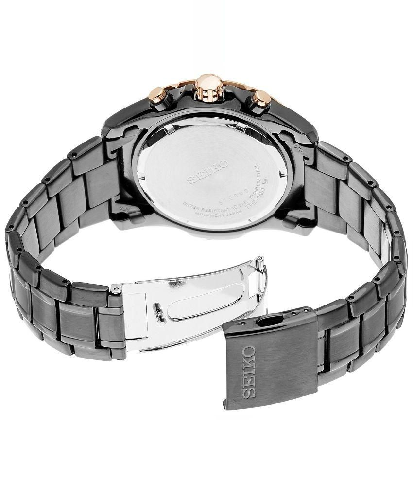 Seiko Srw028p1 Black Metal Analog-Chronograph Watch for Men - Buy Seiko