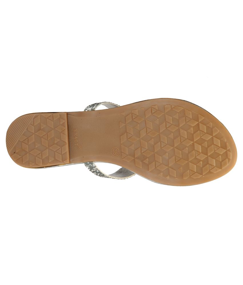 silver flat slip on sandals