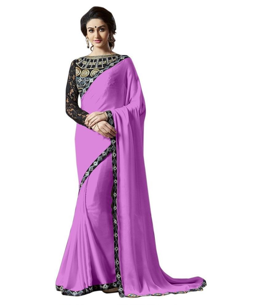 purple chiffon saree