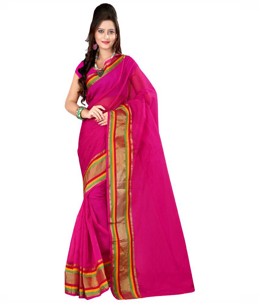 Harsh Fashions Red and Pink Art Silk Saree - Buy Harsh Fashions Red and ...