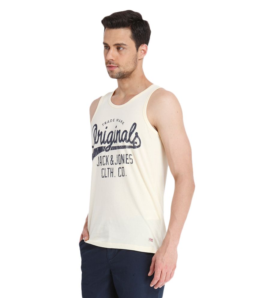 Jack \u0026 Jones Yellow Sleeveless T-Shirt 