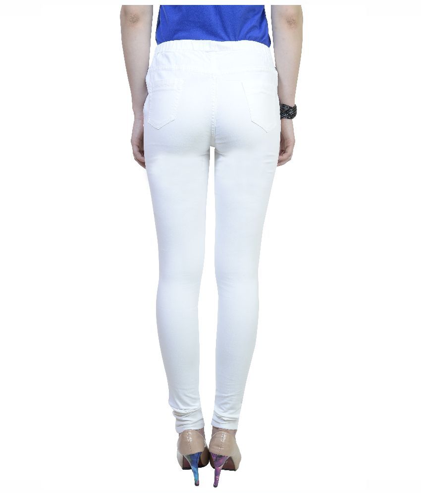 petite white jeggings