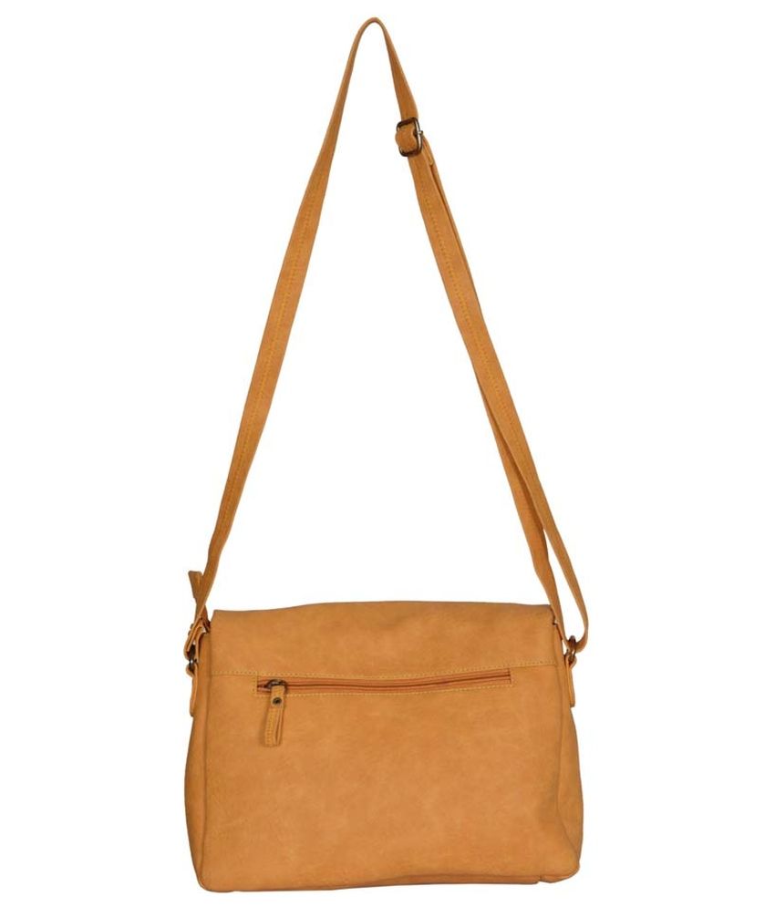 Baggo Yellow P.U. Sling Bag Buy Baggo Yellow P.U. Sling Bag Online at