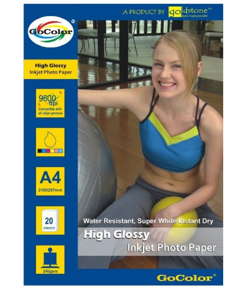 GoColor High Glossy Inkjet Photo Paper 240 GSM 20 Sheets A4 Size