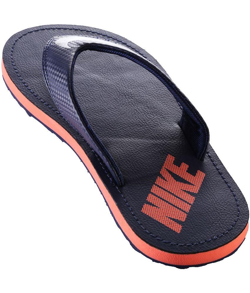 nike flip flops blue