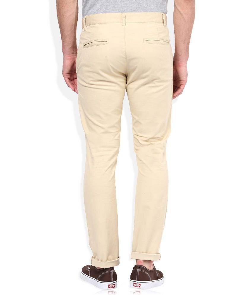 United Colors of Benetton Beige Slim Fit Trousers - Buy United Colors ...