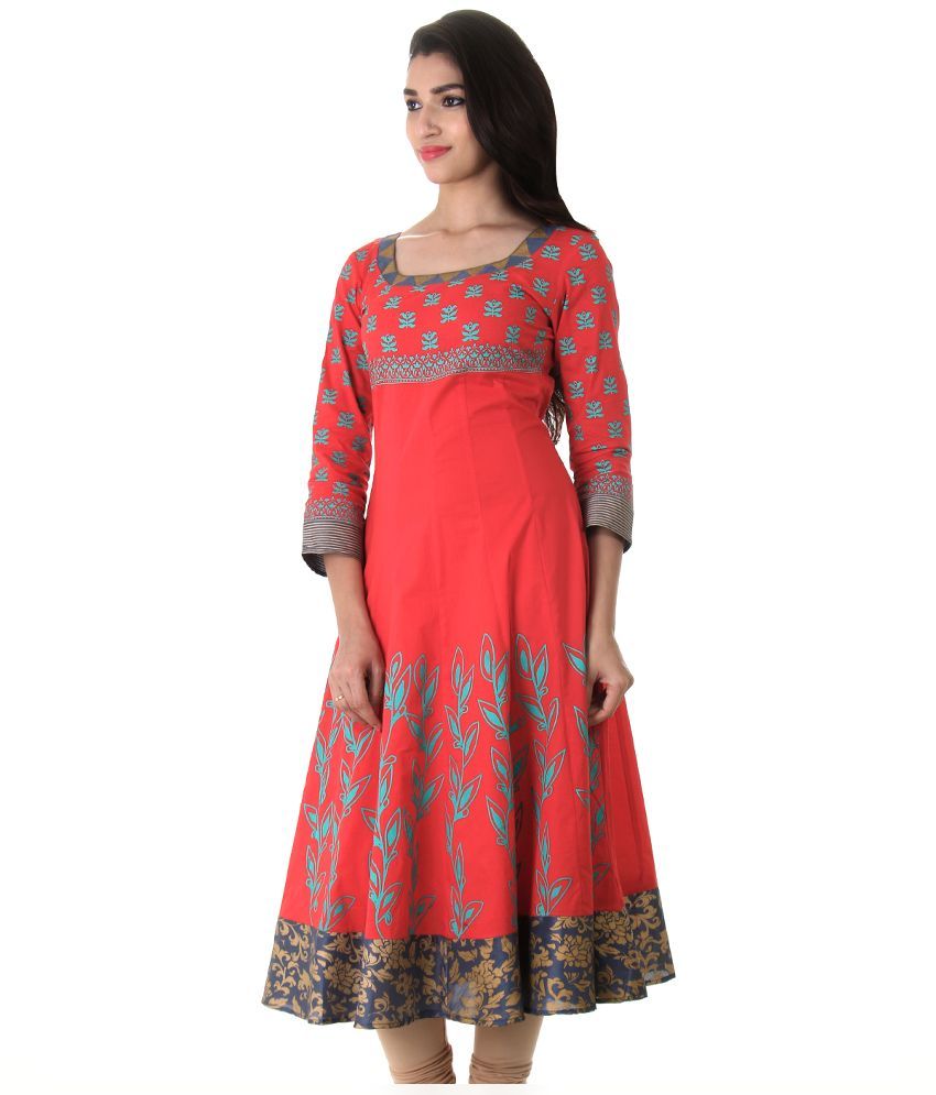 buy red anarkali online