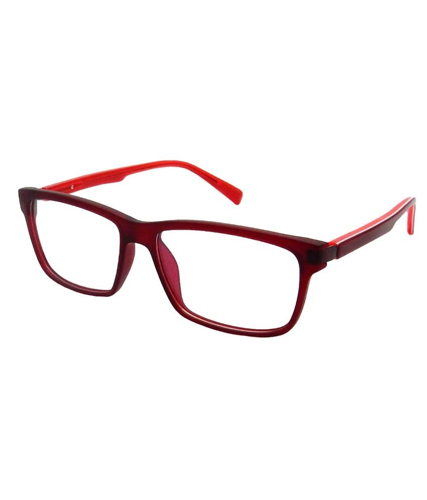 red colour frame specs