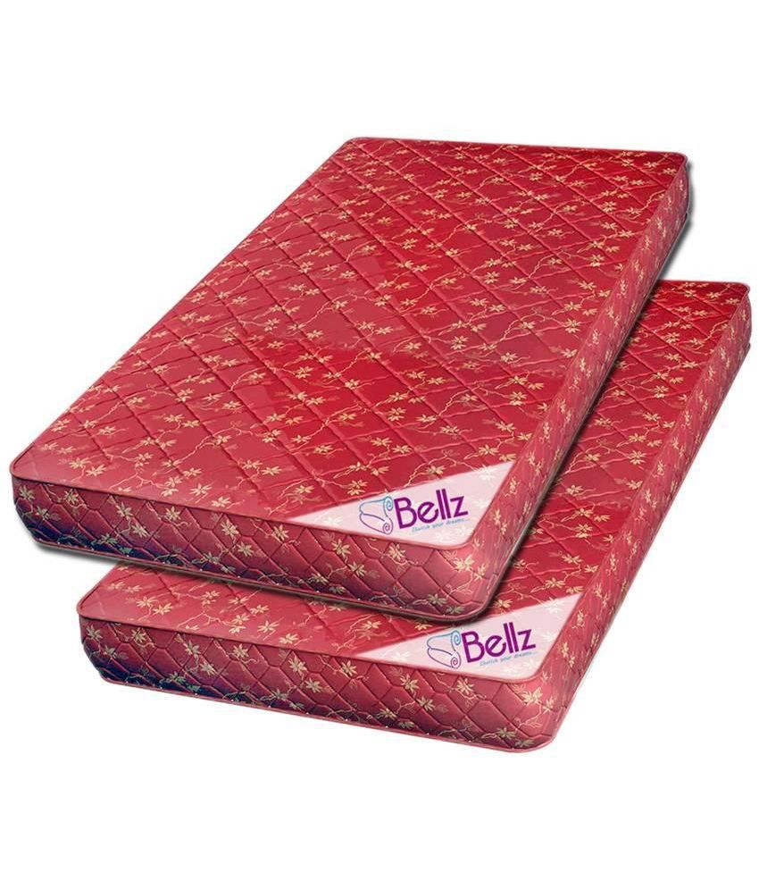     			Bellz Red Poly Cotton Foam Mattress (Buy 1 Get 1)