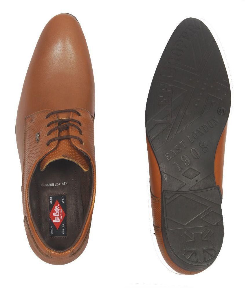 lee cooper tan formal shoes