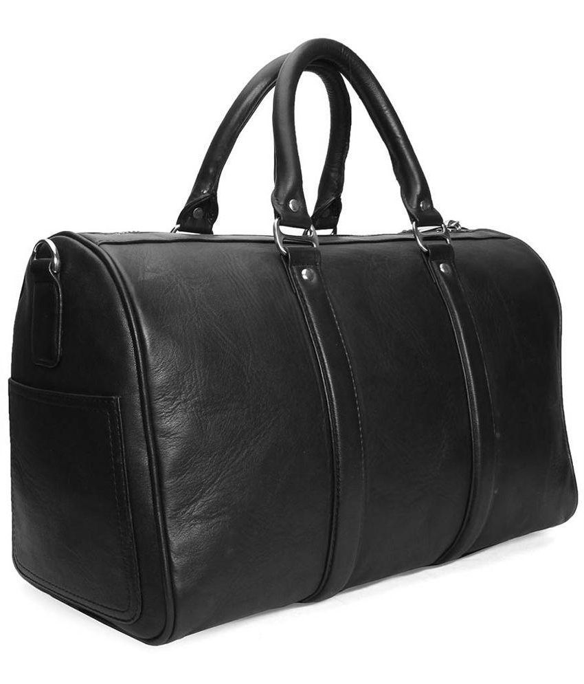 Bareskin Leather Black Duffle Bag - Buy Bareskin Leather Black Duffle ...