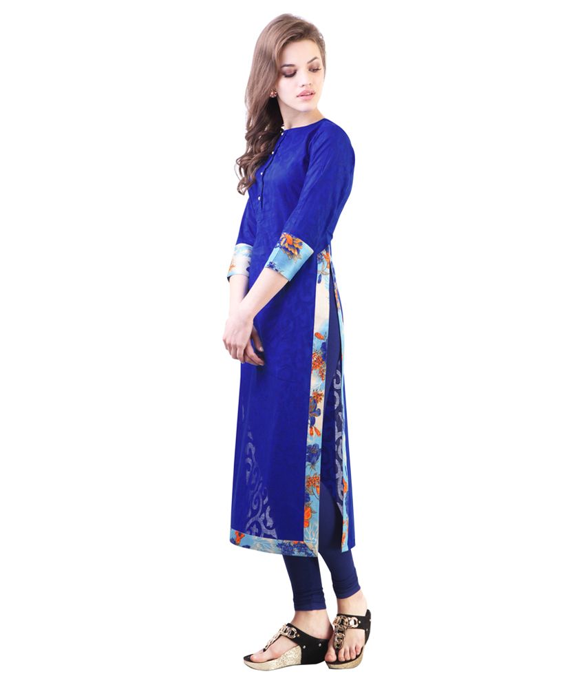 Libas Blue Cotton Kurti - Buy Libas Blue Cotton Kurti Online At Best 