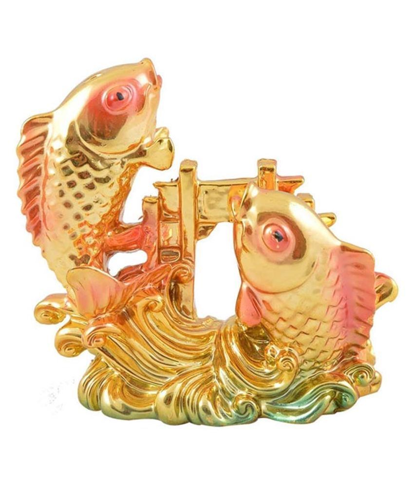     			Varanasi Enterprises Golden Vastu Feng Shui Colorful Fish For Good Luck and Prosperity