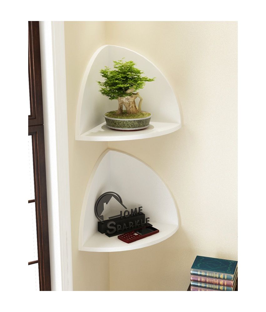 Trendy Ile White Corner Wall Shelves (Set of 2) Buy Trendy Ile White