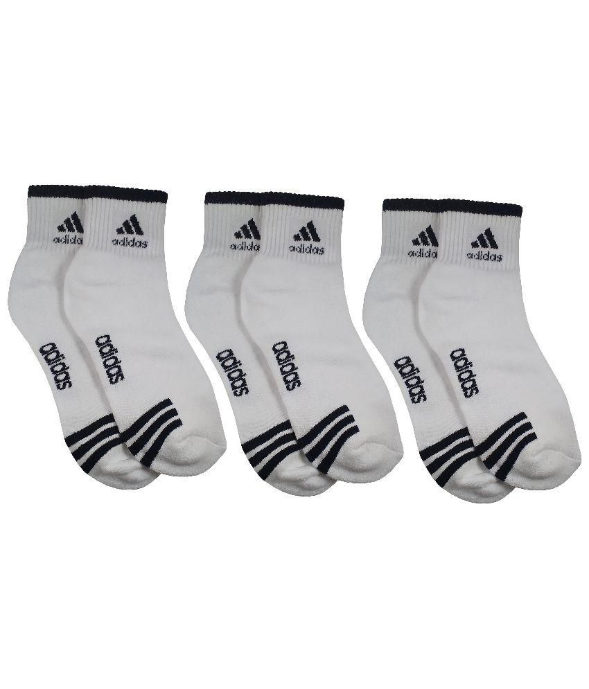 Adidas White Cotton Formal Ankle Length Socks for Men - 3 Pair Pack: Buy Online at Low Price in 