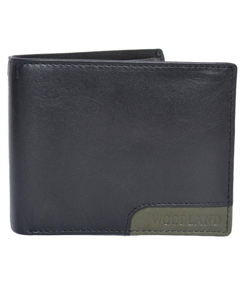 Woodland Black Leather Formal Wallet: Buy Online at Low Price in India ...